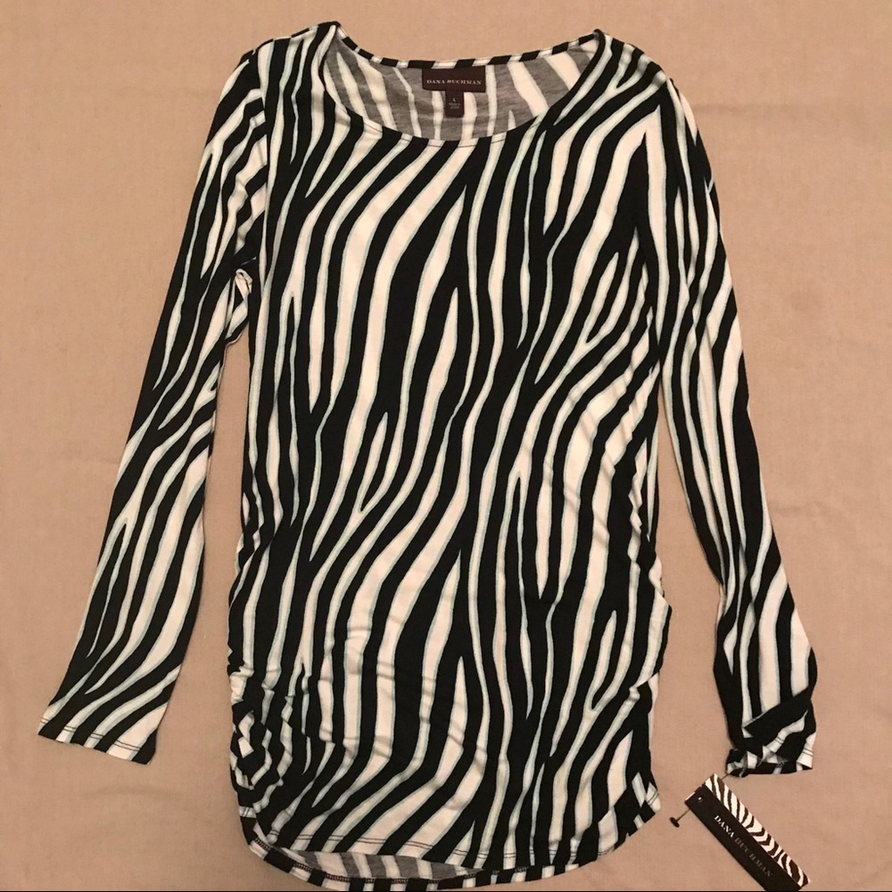 Dana Buchman Large Long Sleeve Printed Top